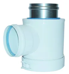 Rookgasketeladapter, ACV Prestige/Delta, kunststof/galva, concentrisch / parallel, 100/100mm - 100/150mm