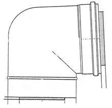 enkelwandige rookgasbocht Atag 90° Ø80mm inox