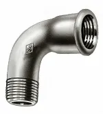 Courbe filetée, fonte noire, 6/4" MF, 90°, Atusa fig 1