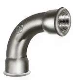 Courbe filetée, fonte noire, 6/4" FF, 90°, Atusa fig 2