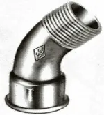 Draadbocht, zwart gietijzer, 5/4" MF, 45°, Atusa fig 40