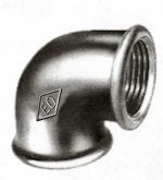 Draadverloopknie, zwart gietijzer, 1/2" x 3/8" FF, Atusa fig 90R