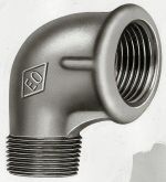 Draadverloopknie, zwart gietijzer, 1" x 3/4" MF, Atusa fig 92R