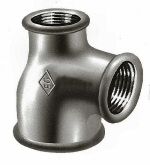 Draadverloop-T, zwart gietijzer, 1/2" x 1/2" x 3/8" FFF, Atusa fig 130R