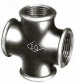Draadkruisstuk, zwart gietijzer, 1/2" FF, Atusa fig 180