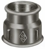 Draadverloopmof, zwart gietijzer, 1/4" x 1/8" FF, Atusa fig 240