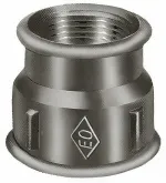 Draadverloopmof, zwart gietijzer, 1" x 1/2" FF, Atusa fig 240