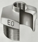 Draadverloopring, zwart gietijzer, 1/2" x 1/4" MF, Atusa fig 241