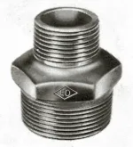 Draadverloopnippel, zwart gietijzer, 1/4" x 1/8" MM, Atusa fig 245