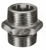 Mamelon fileté double, fonte noire, 1", Atusa fig 280
