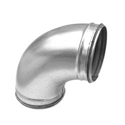 Coude pour conduit d'air circulaire, Begetube, 160mm, 90°, acier