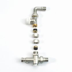 driewegset Begetube geschikt voor éénpijpssysteem wandaansluiting thermostatisch