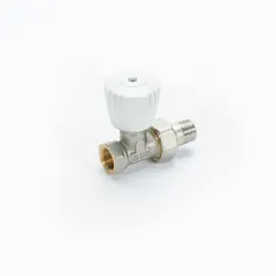 Robinet droit à double réglage micrométrique avec embout pour tube en fer DN 15 (1/2).