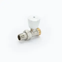 Robinet droit à double réglage micrométrique avec embout pour tube en cuivre M24.