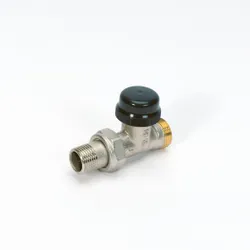 Robinet droit thermostatisable avec réglage du Kv normal, avec embout pour tube en cuivre M24.