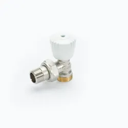 Robinet équerre à double réglage micrométrique ave c embout pour tube en cuivre M24.