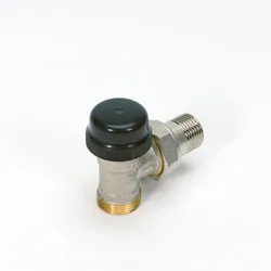 Robinet équerre thermostatisable avec réglage du K v normal, avec embout pour tube en cuivre M24.