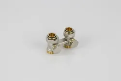 H-onderblok, Begetube, 3/4" ek, recht, tweepijp, messing