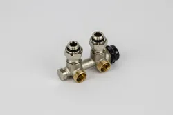 H-onderblok, Begetube, M24 x 1,5-1/2", haaks, tweepijp, messing