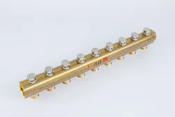 Collecteur pour chauffage 1" + 9 x M24, Begetube, laiton