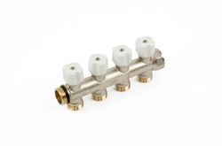 Verdeler voor CV 3/4" + 4 x M24, Begetube, messing, wit
