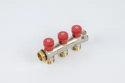 Verdeler voor CV 3/4" + 3 x M24, Begetube, messing, rood