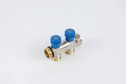 Collecteur pour chauffage 3/4" + 2 x M24, Begetube, laiton, bleu