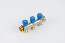 Collecteur pour chauffage 3/4" + 3 x M24, Begetube, laiton, bleu