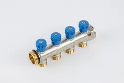 Collecteur pour chauffage 1" + 4 x M24, Begetube, laiton