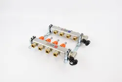 Collector voor vloerverwarming 1" + 4 x 3/4", Begetube, inox, met ontluchting, ,, ,, met doorstroommeter, ,