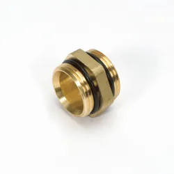 Dubbele draadnippel, messing, 1", Begetube