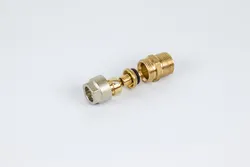 Knelovergangsstuk, messing, losse insteekhuls voor VPE/VPX buis, 16/2mm  x 3/4" M, verwarming, Begetube