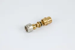 Knelovergangsstuk, messing, losse insteekhuls voor VPE/VPX buis, 18/2mm  x 3/4" M, verwarming, Begetube