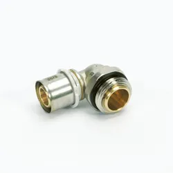 Persovergangsknie 90°, messing, 26/3mm x 1" union koppeling, (drink)water, Begetube Alpex