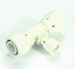 Té réduction push fit, plastique, 20 x 16 x 20mm FFF, eau potable, Begetube Alpex