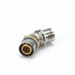 Persknie 45°, messing, 26/3mm FF, (drink)water, Begetube Alpex