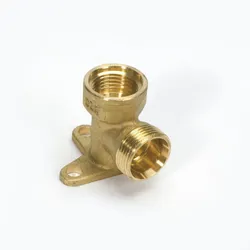 Muurplaat, Begetube, messing, 1/2" x 24/2, haaks