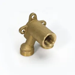 Muurplaat, Begetube, messing, 1/2" x 24/2, doorlopend parallel