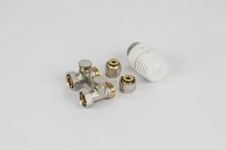 radiatorset met H-stuk vloeraansluiting M24xd16/2 alu zonder nippels begetube
