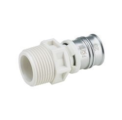 Pièce de transition à sertir, plastique, 16/2mm x 1/2" M, Begetube DUO XS PPSU