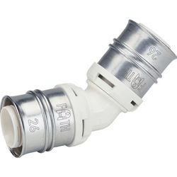 Coude à sertir 45°, plastique, 26/3mm FF, eau potable, Begetube DUO XS PPSU