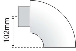 Concentrische rookgasbocht, Bulex, aluminium, 80/125mm