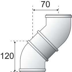 coude de fumée à double paroi Bulex 45° 80mm