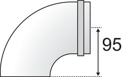 coude de fumée à double paroi Bulex 87° 80mm