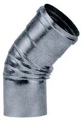 Enkelwandige rookgasbocht, Ubbink, 45°, Ø80mm, aluminium