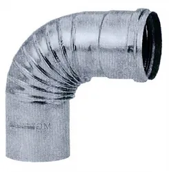 Enkelwandige rookgasbocht, Ubbink, 90°, Ø80mm, aluminium