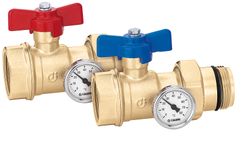 Vlinderkraan recht met volle doorlaat, 1" x 5/4" FM, PN10, Caleffi 391