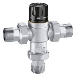 Vanne mélangeuse à trois voies, Caleffi, 1", PN10, kvs:5.5m3/h, laiton, filetage extérieur