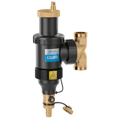Lucht-/vuilafscheider, Caleffi Discaldirtmag, 1" F, horizontaal/verticaal, met magneet extern