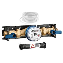 koud water meter 3/4 afsluitkranen met  plaatselijke aflezing caleffi